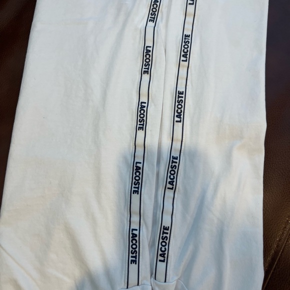 Lacoste White Short Sleeve Regular Fit Side Logo T Shirt - Picture 12 of 16